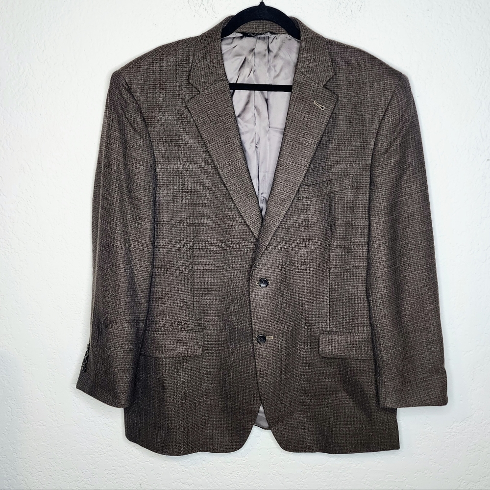 Jos. A. Banks Signature Collection Brown Sports Coat Sz 46R 100% Wool  Blazer